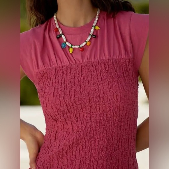 NWT Anthropologie Celandine Pink/Rose Chic Mini Dress Large - Picture 2 of 10